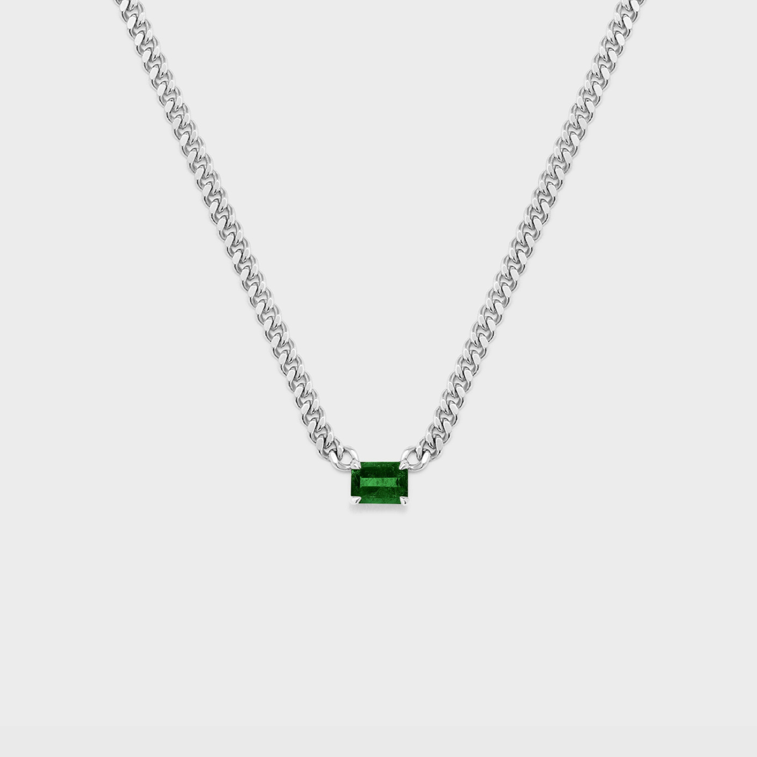 Gemstone Emerald Cut Chelsea Chain Necklace
