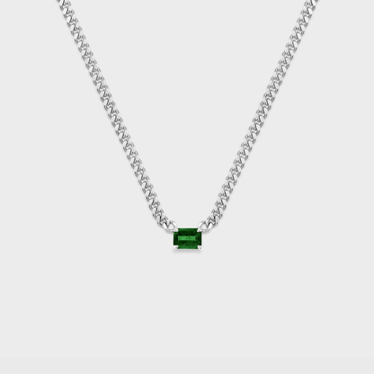 Gemstone Emerald Cut Chelsea Chain Necklace