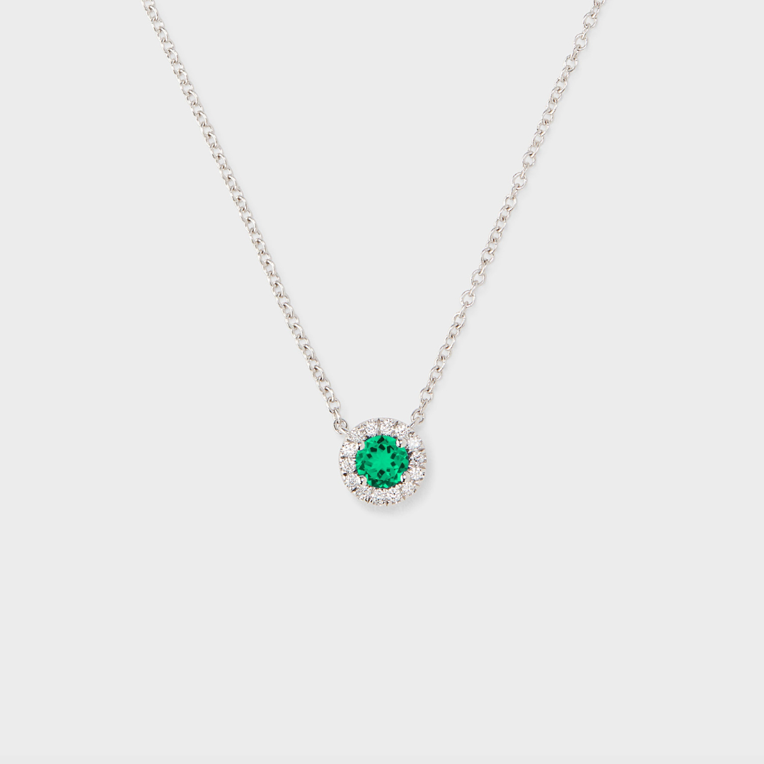 Gemstone Halo Pendant