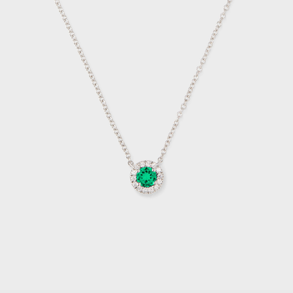 Gemstone Halo Pendant