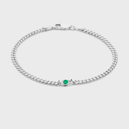 Gemstone Round Chelsea Chain Bracelet