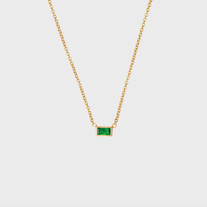 Gemstone Baguette Bezel Necklace