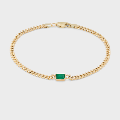 Gemstone Emerald Cut Chelsea Chain Bracelet