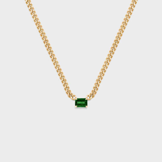 Gemstone Emerald Cut Chelsea Chain Necklace