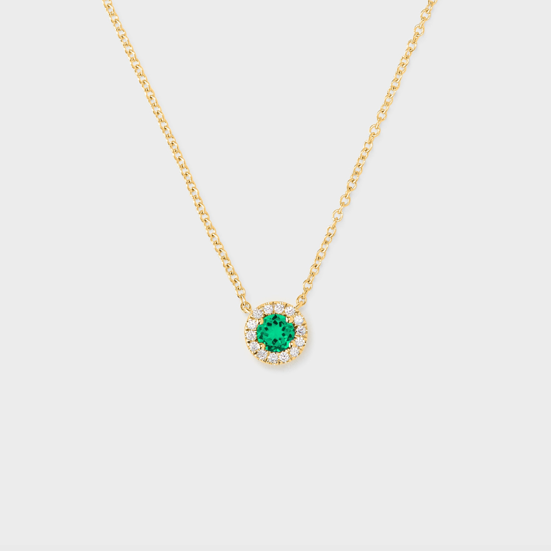 Gemstone Halo Pendant