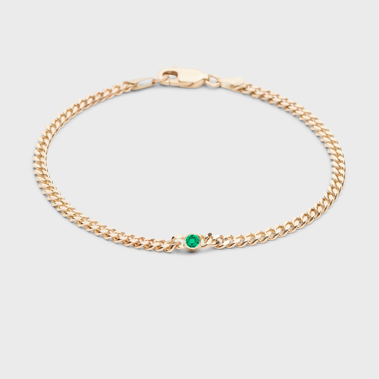 Gemstone Round Chelsea Chain Bracelet