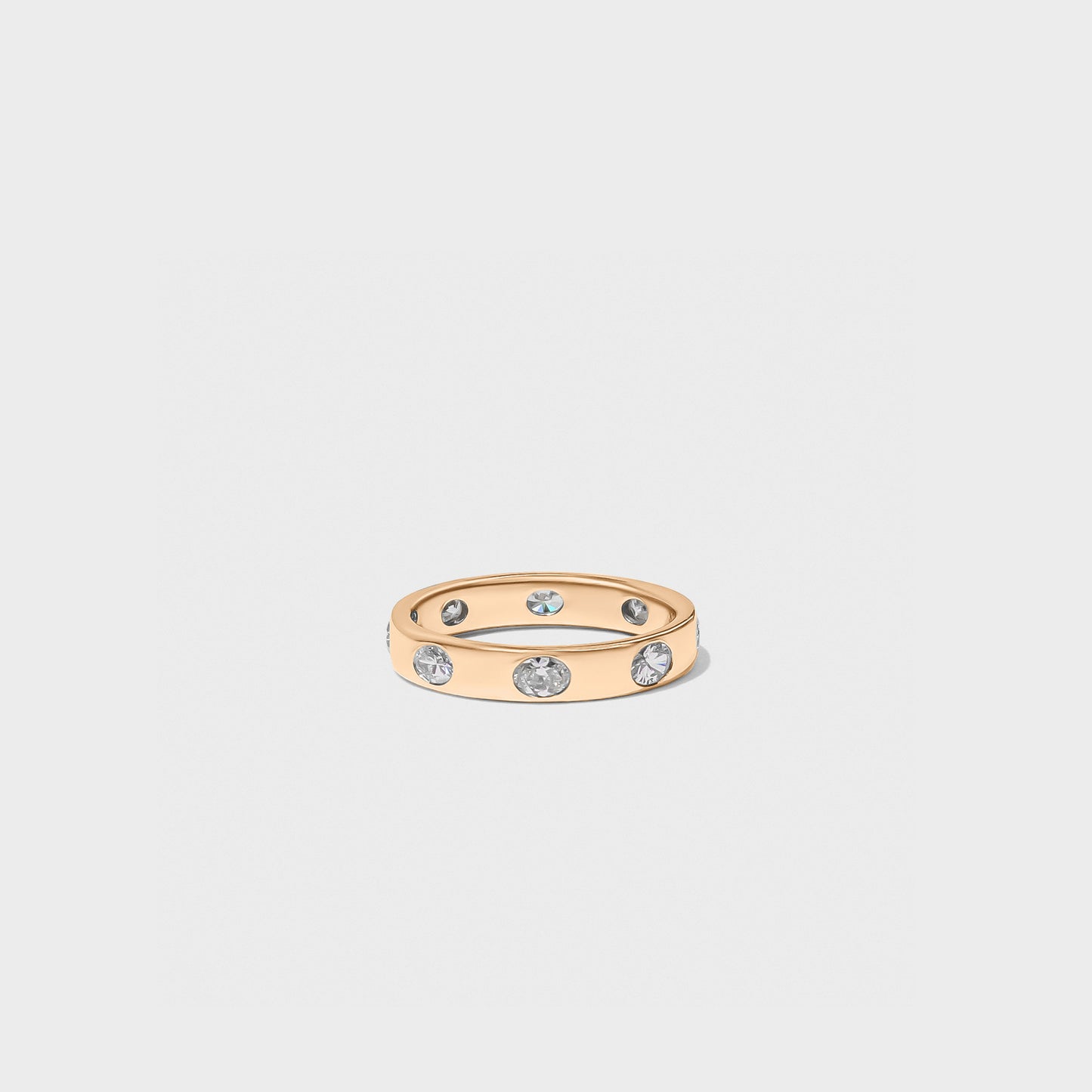 Bold Inlay Oval Diamond Band