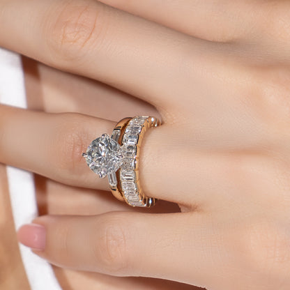 Half Bezel Emerald Cut Band