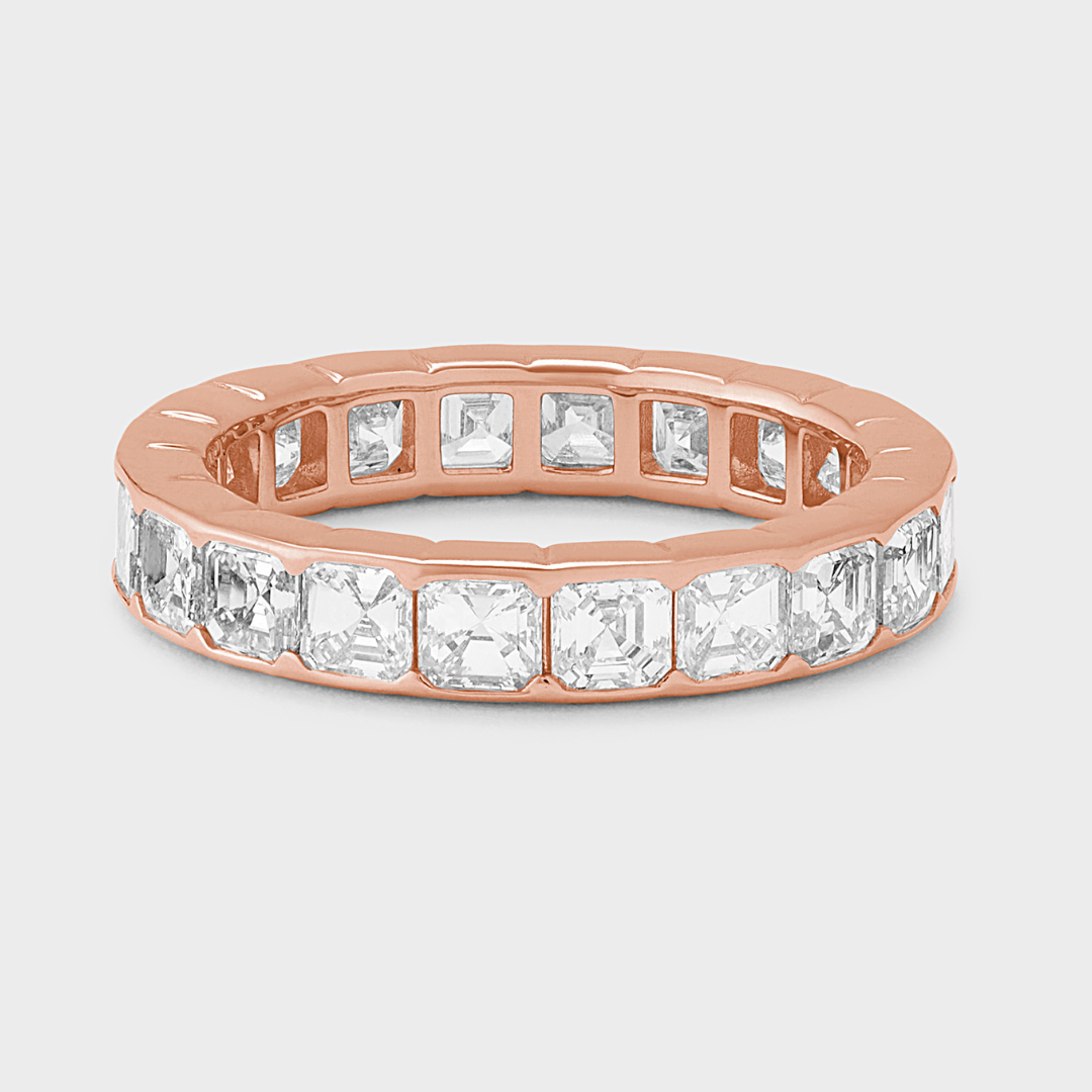 Half Bezel Set Asscher Band