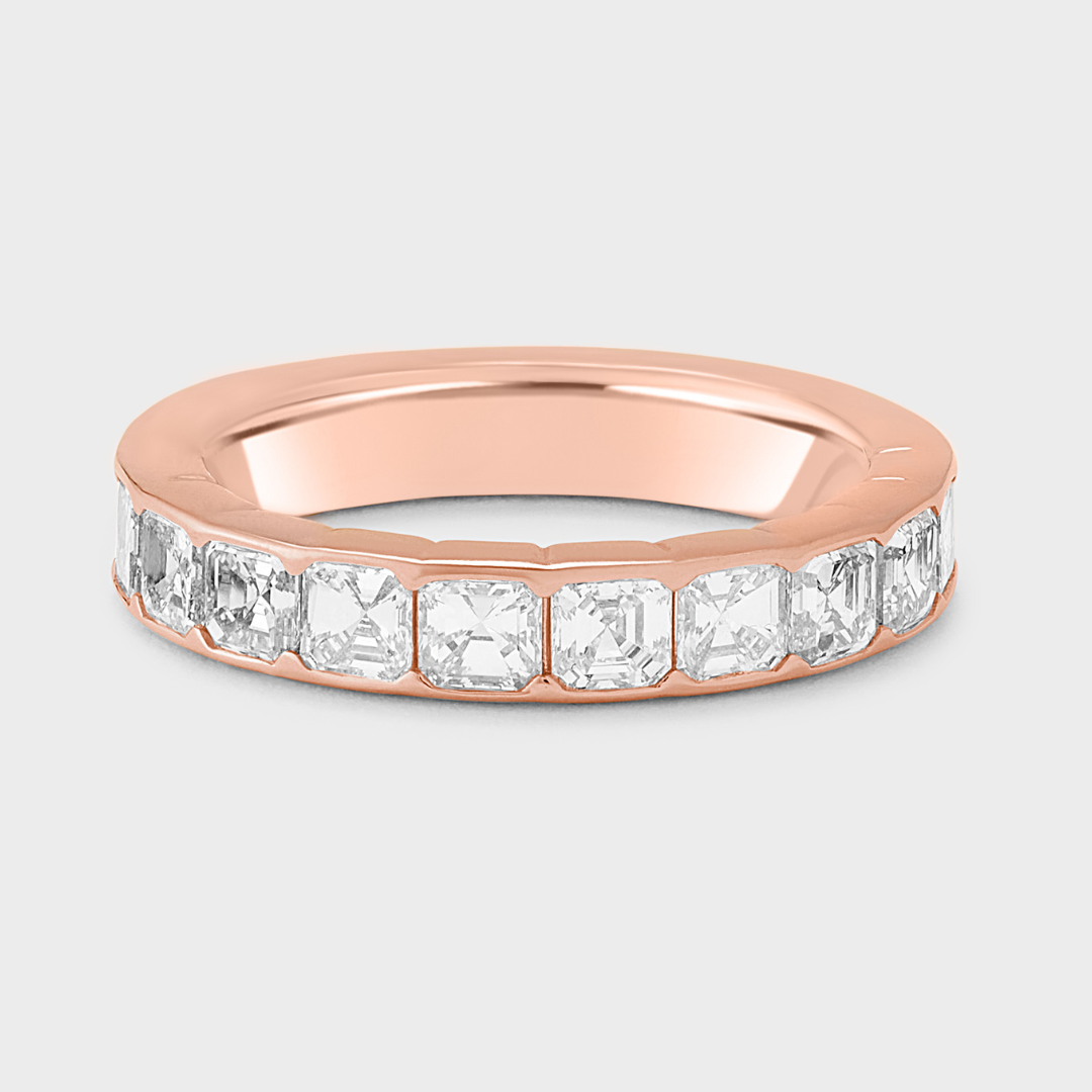 Half Bezel Set Asscher Band