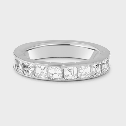 Half Bezel Set Asscher Band