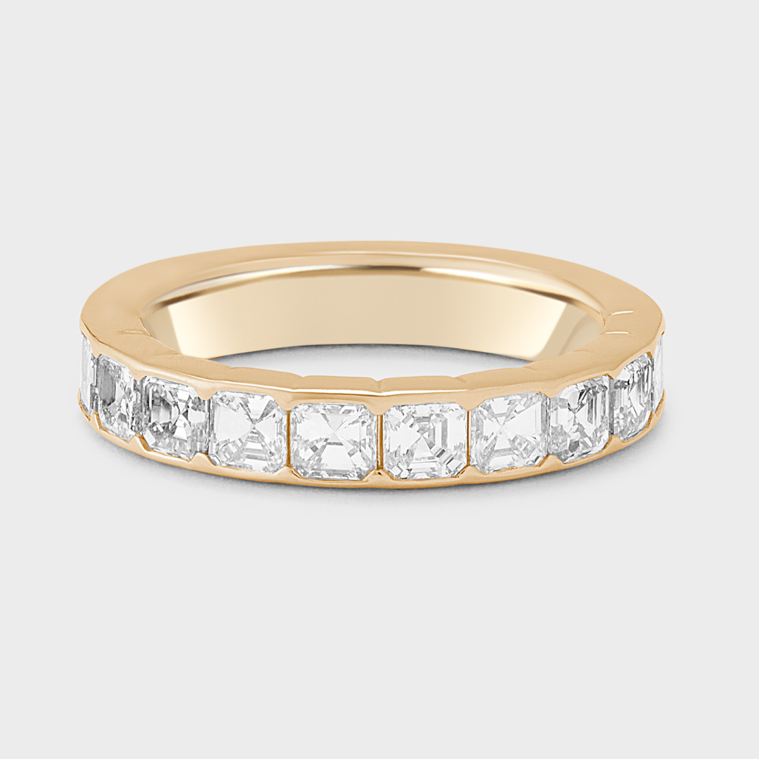 Half Bezel Set Asscher Band