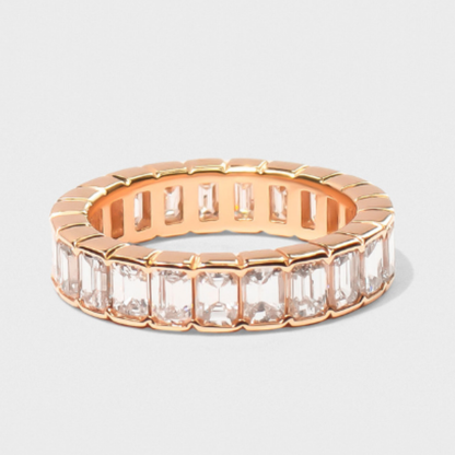 Half Bezel Emerald Cut Band