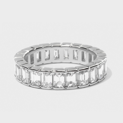 Half Bezel Emerald Cut Band