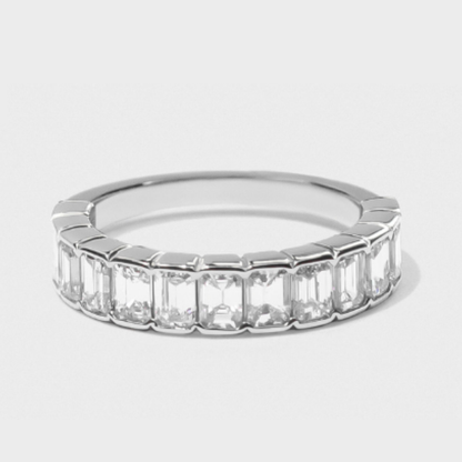 Half Bezel Emerald Cut Band