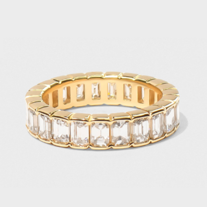 Half Bezel Emerald Cut Band