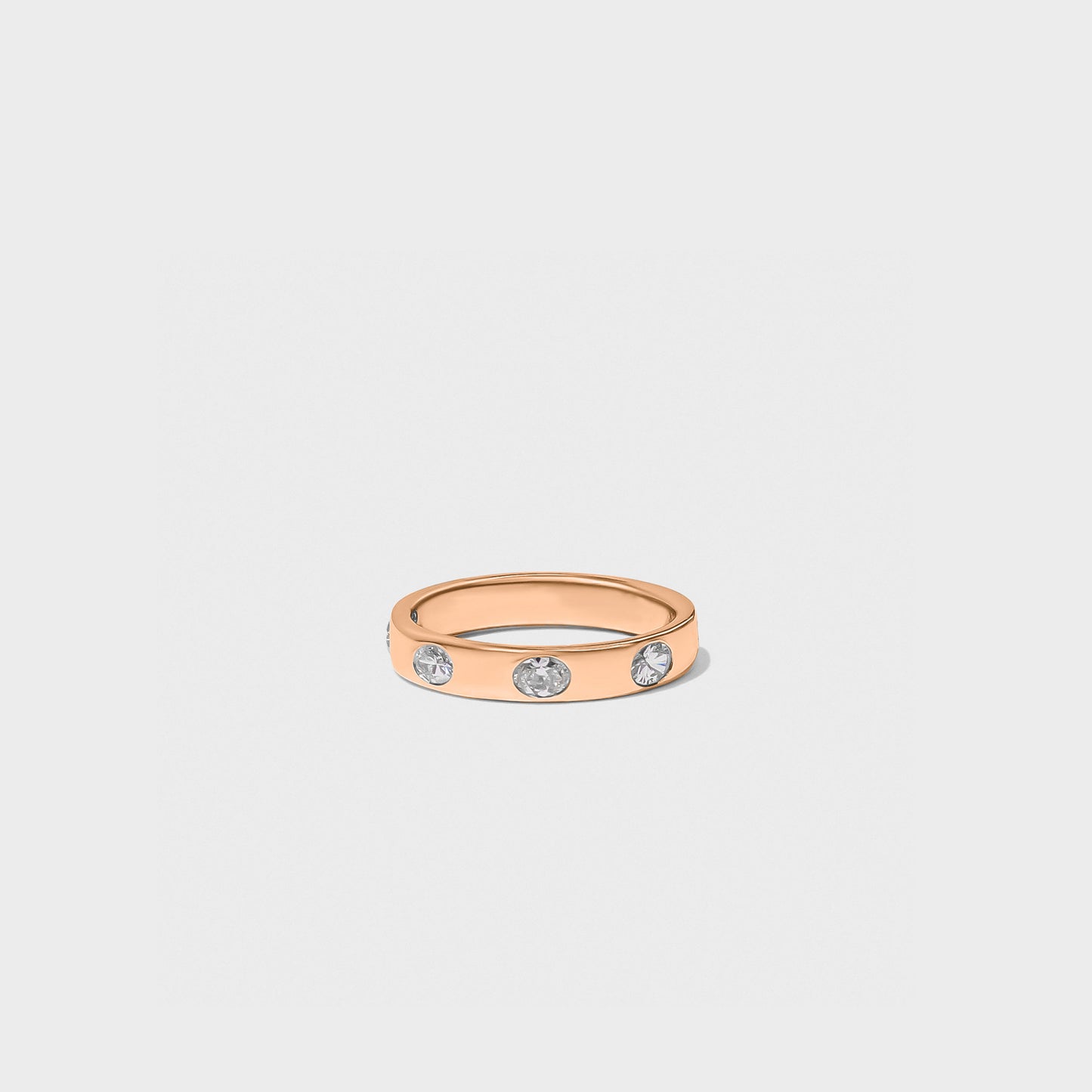 Bold Inlay Oval Diamond Band