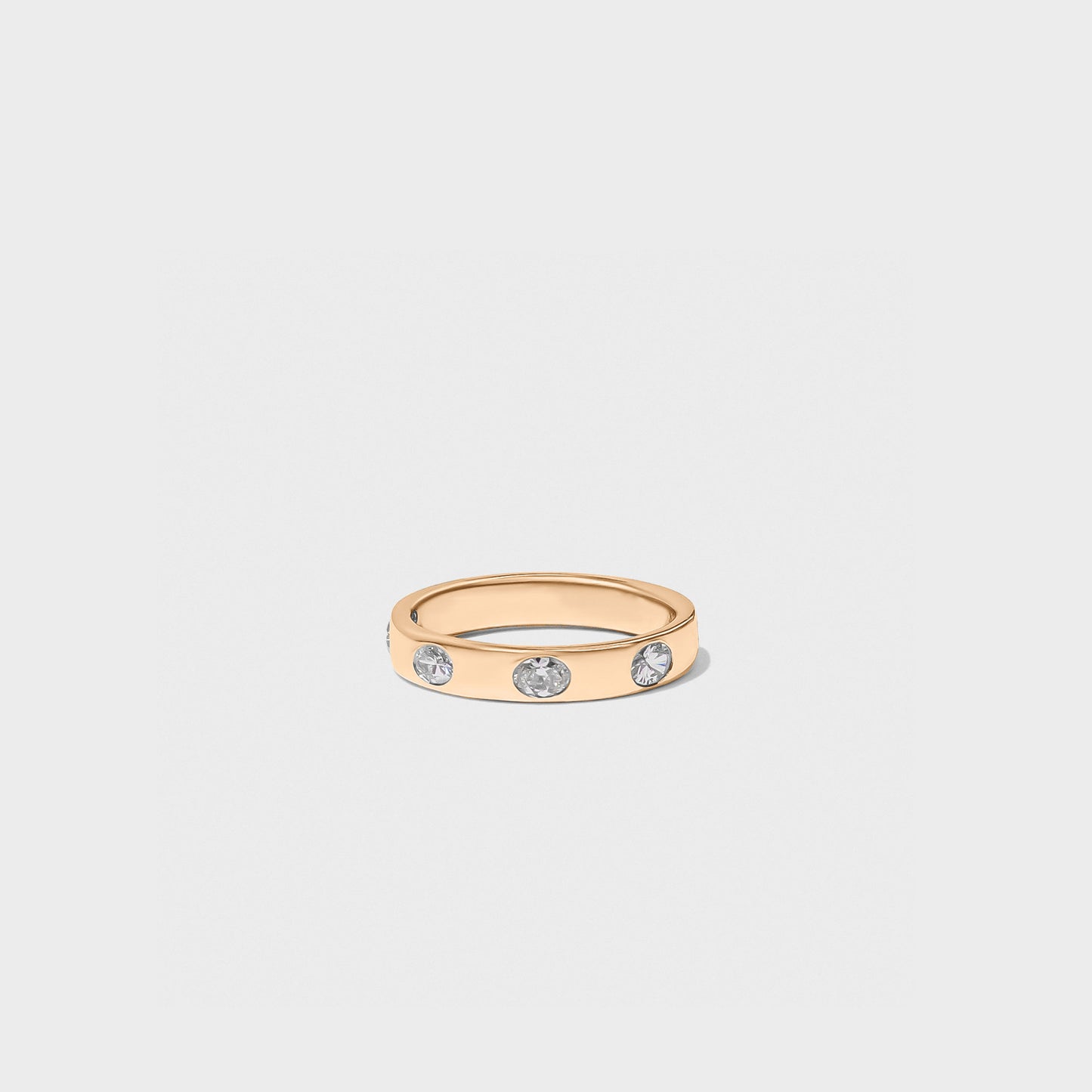 Bold Inlay Oval Diamond Band