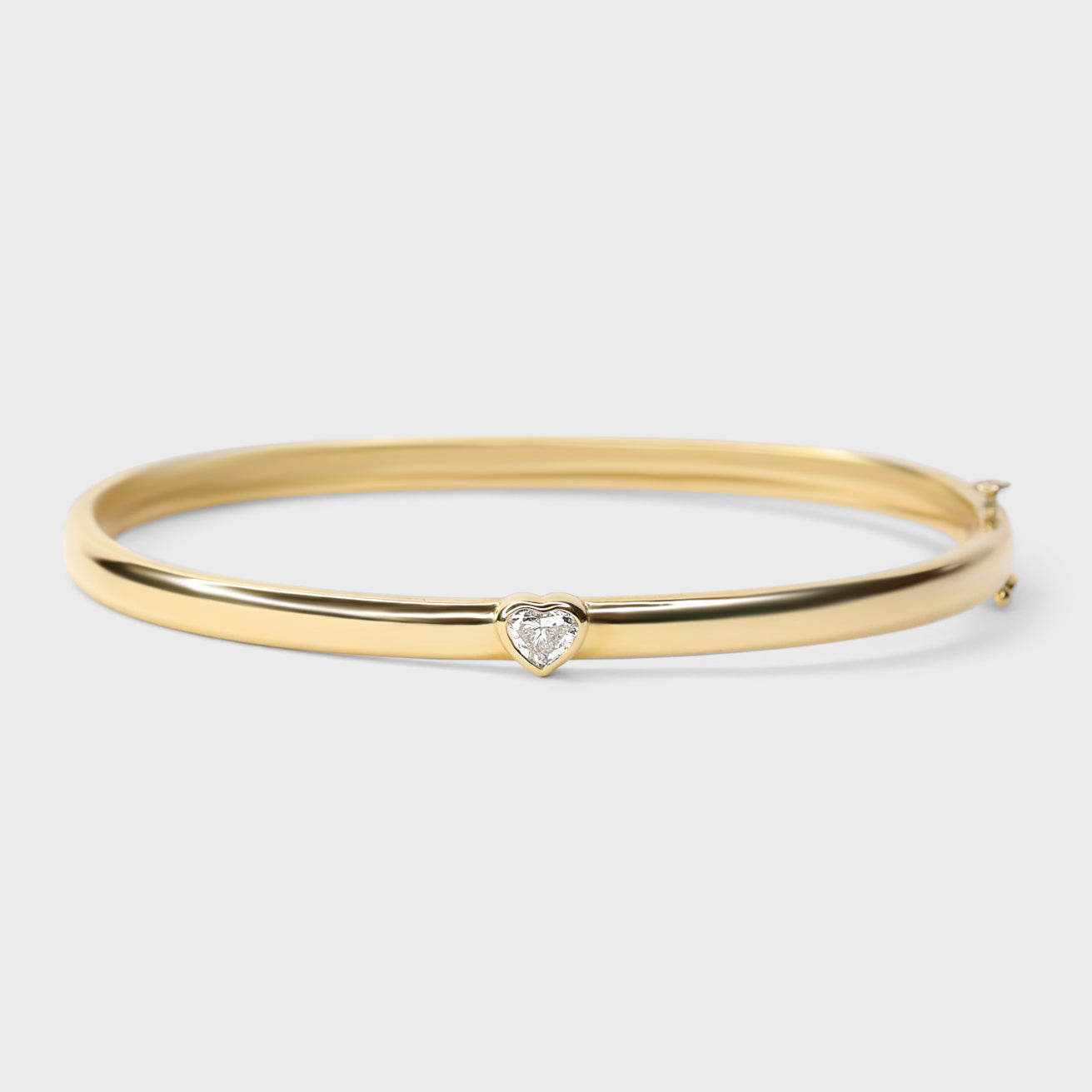 Bezel Set Heart Bangle