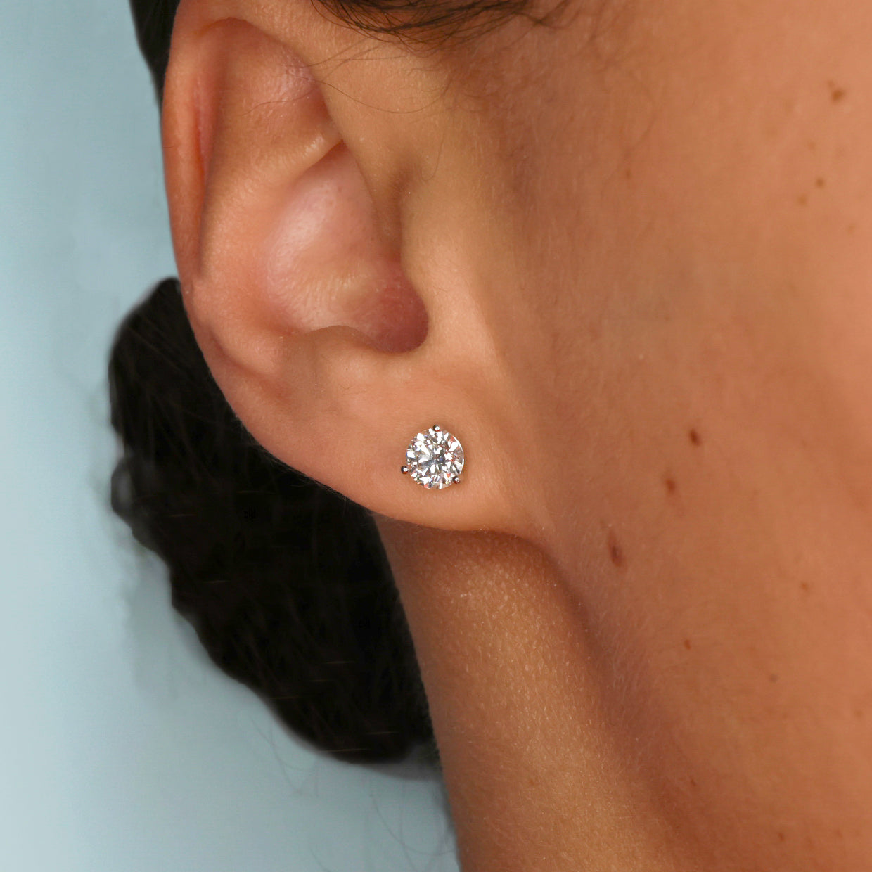Three-Prong Martini Diamond Studs