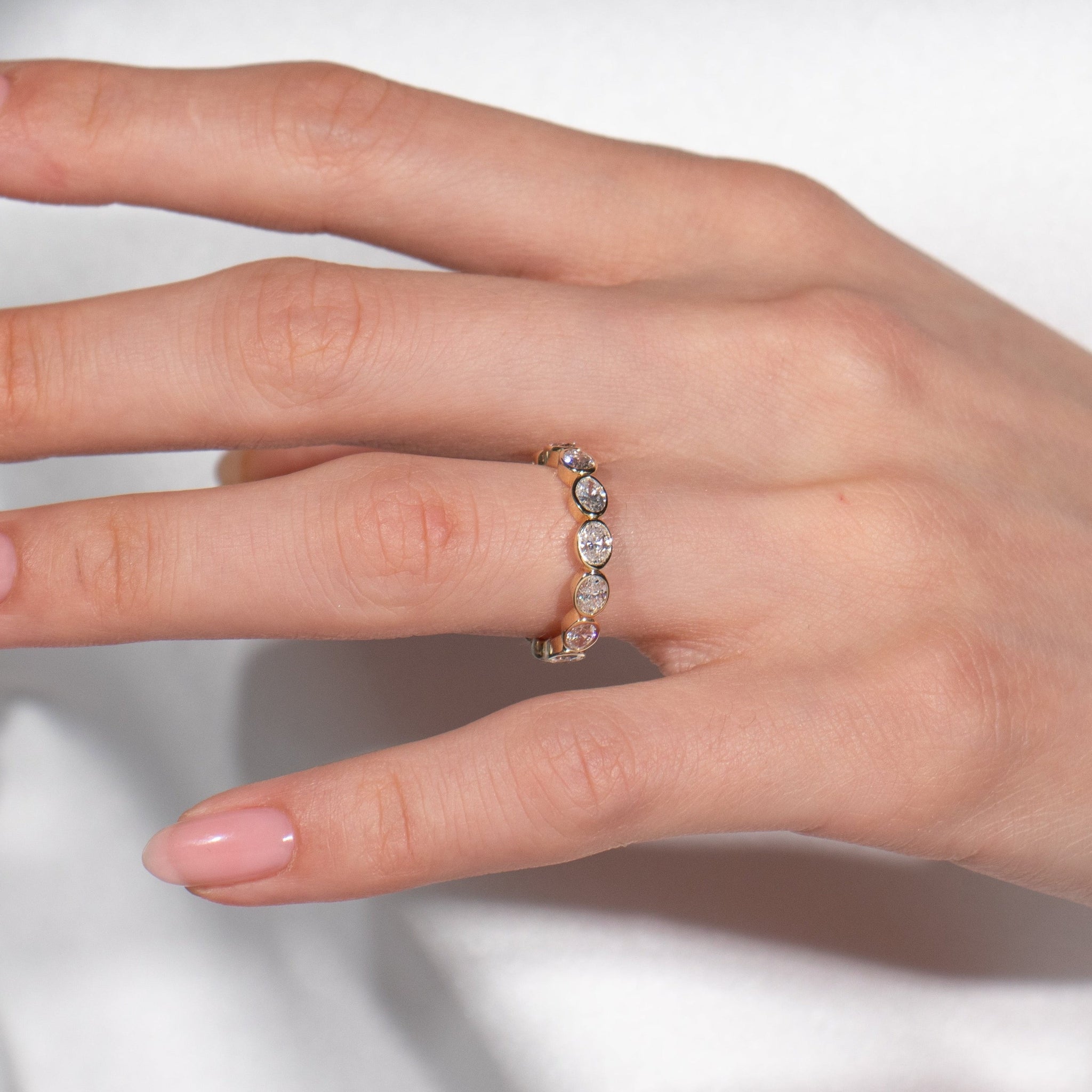 East West Bezel Set Oval Band - Main Image