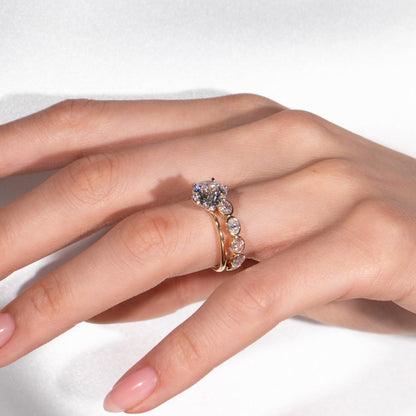 East West Bezel Set Oval Band