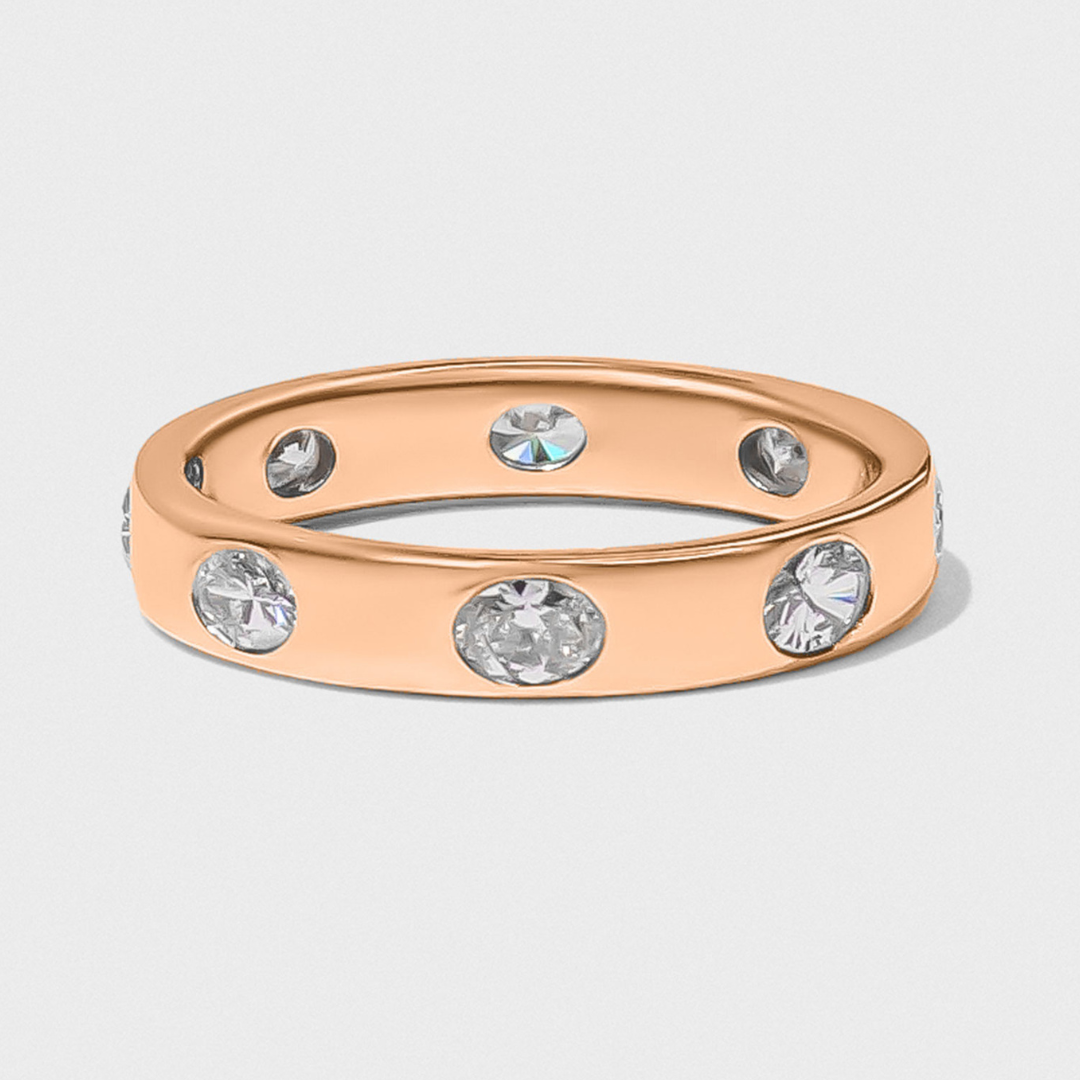 Bold Inlay Oval Diamond Band