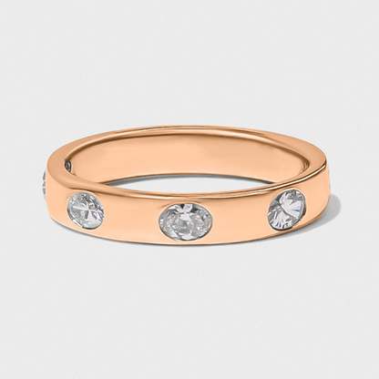 Bold Inlay Oval Diamond Band