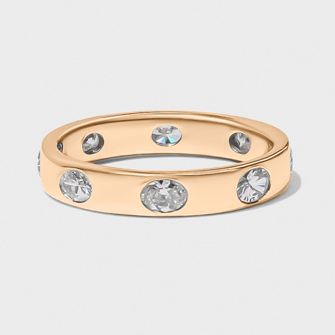 Bold Inlay Oval Diamond Band