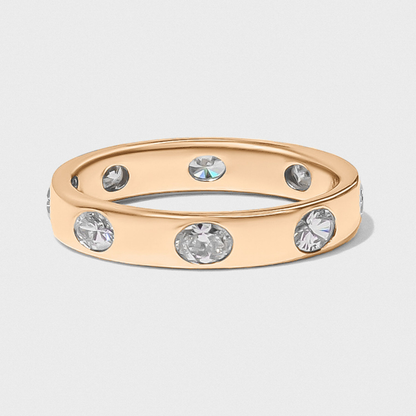 Bold Inlay Oval Diamond Band