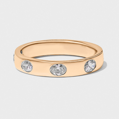 Bold Inlay Oval Diamond Band