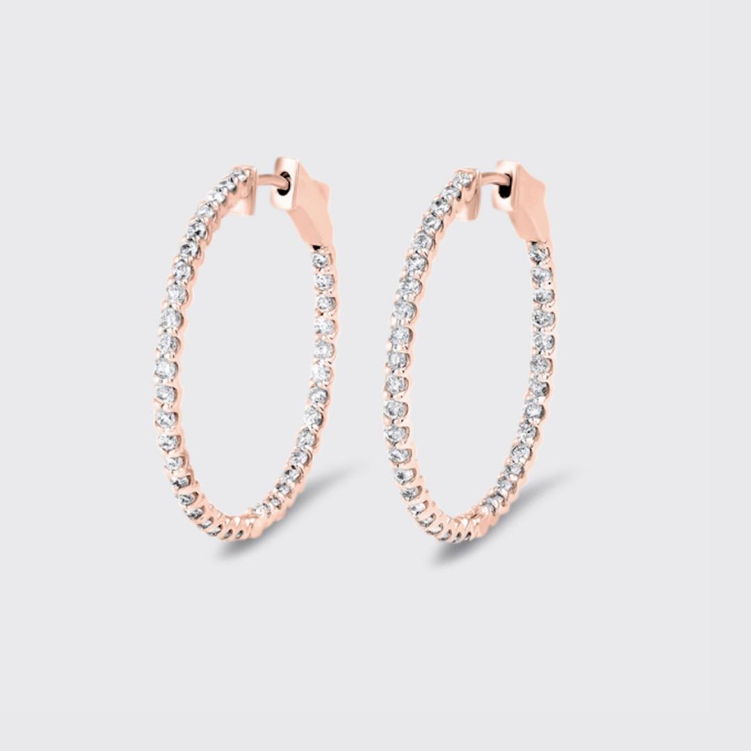 Inside Out Diamond Hoops