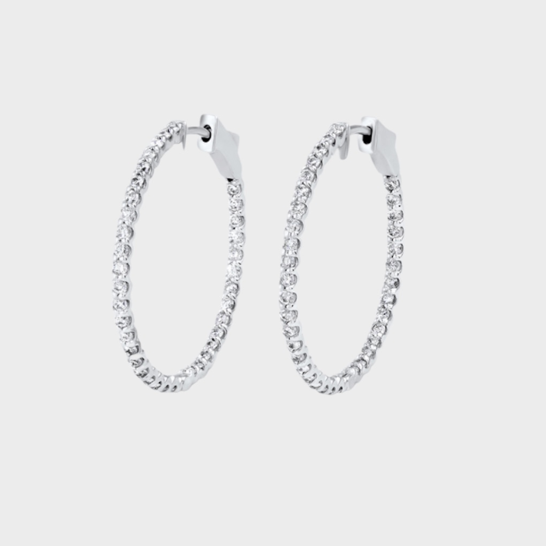 Inside Out Diamond Hoops