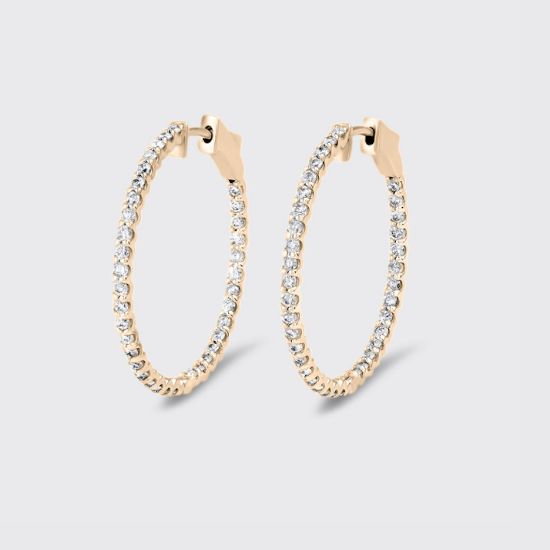 Inside Out Diamond Hoops