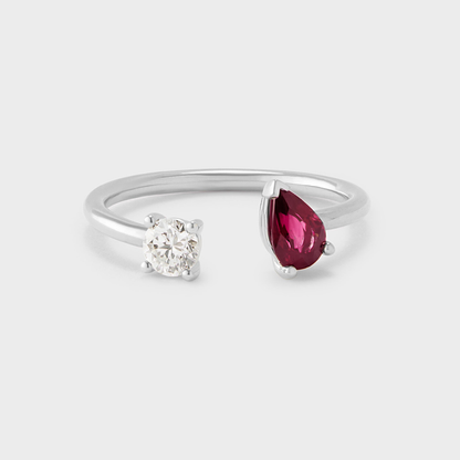 Gemstone Irene Toi et Moi Ring