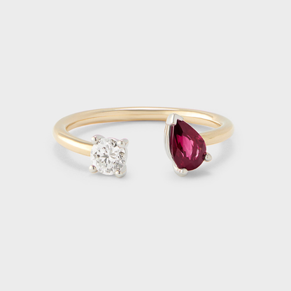 Gemstone Irene Toi et Moi Ring