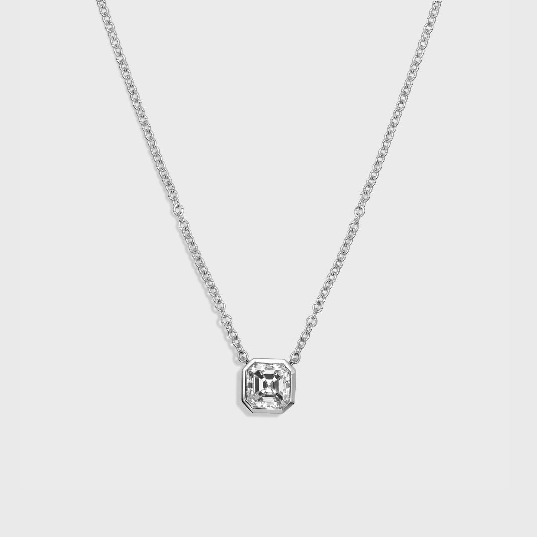 Bezel Set Asscher Cut Pendant