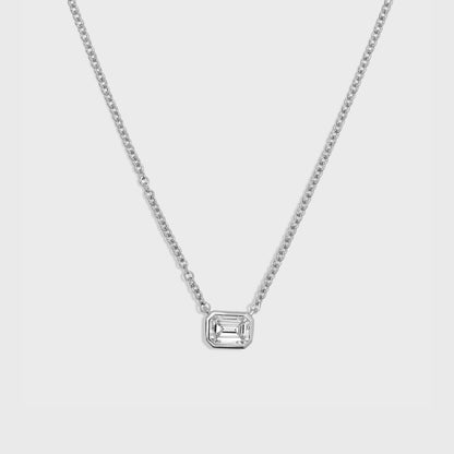 Bezel Set Emerald Cut Pendant