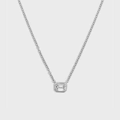 Bezel Set Emerald Cut Pendant