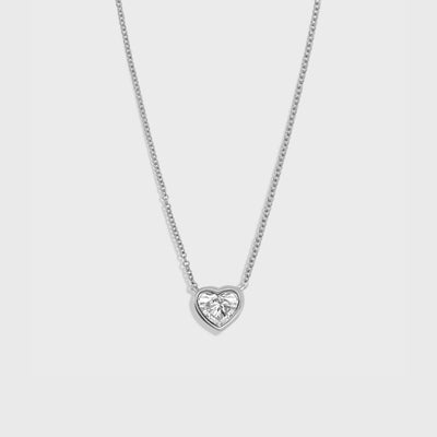 Bezel Set Heart Shape Pendant