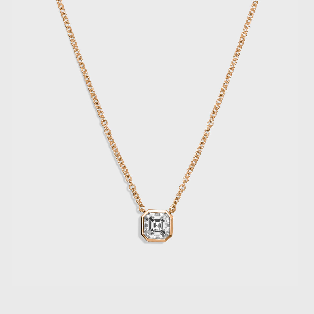 Bezel Set Asscher Cut Pendant