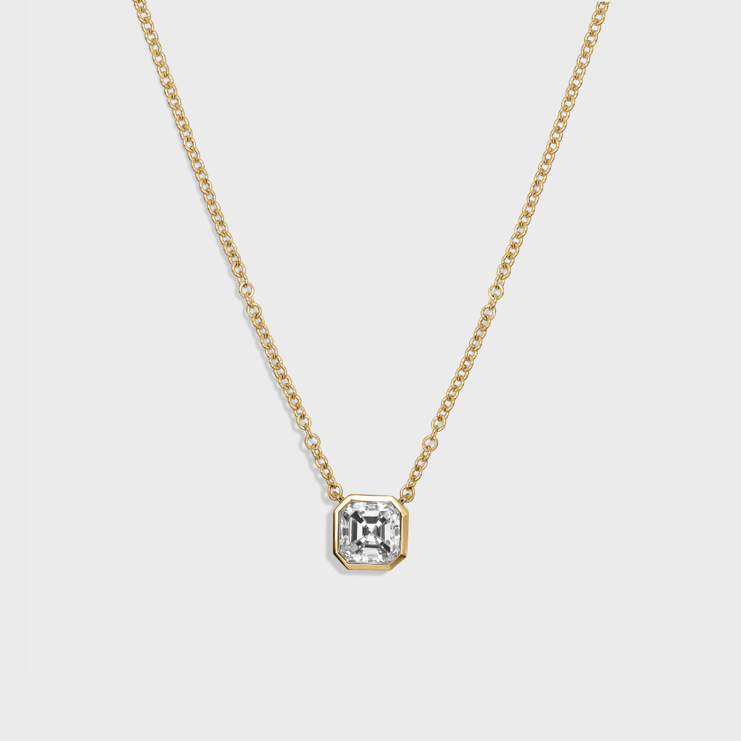 Bezel Set Asscher Cut Pendant