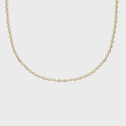 Bezel Set Marquise Tennis Necklace
