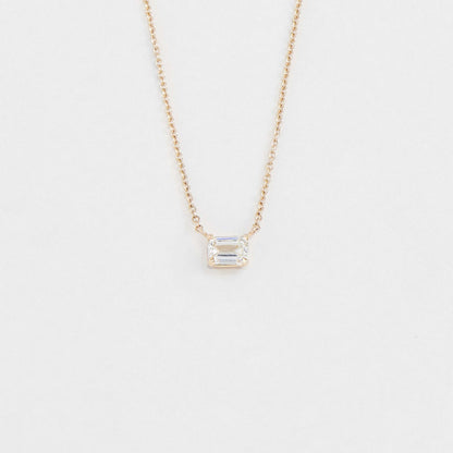 East West Emerald Cut Pendant