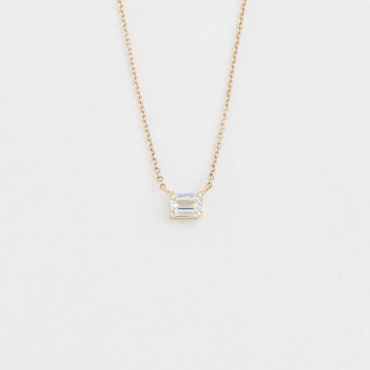 East West Emerald Cut Pendant