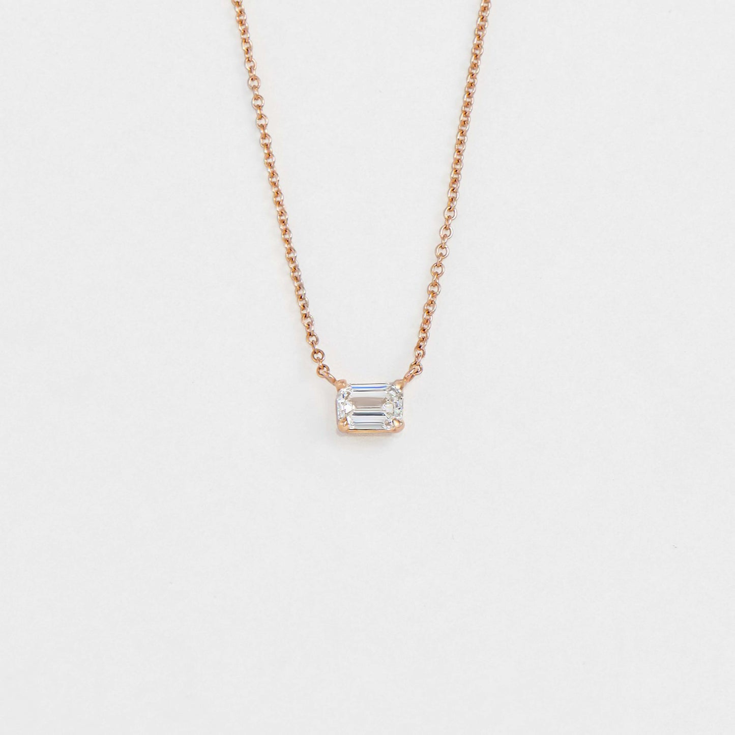 East West Emerald Cut Pendant