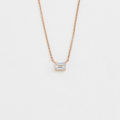 East West Emerald Cut Pendant