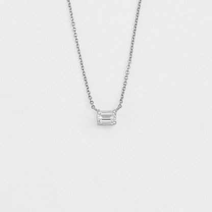East West Emerald Cut Pendant