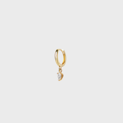 Petite Pear Charm Hoops