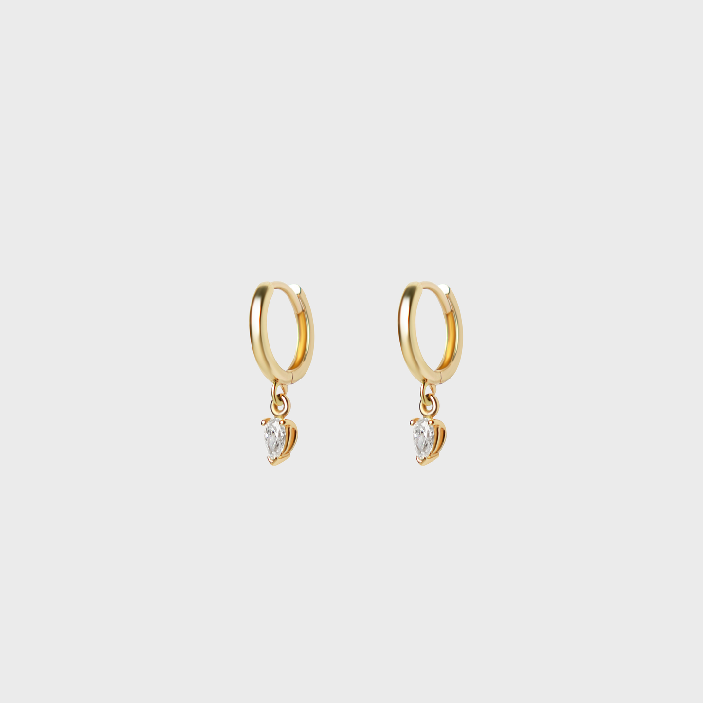 Petite Pear Charm Hoops